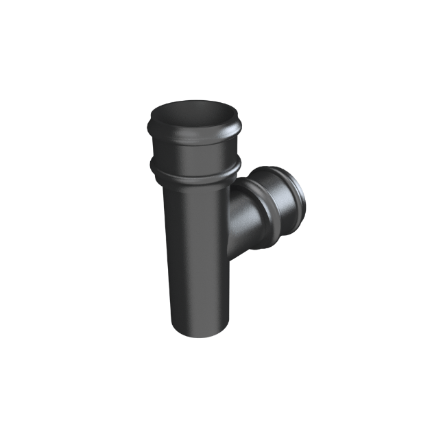 product image of cast iron round downpipe 92 degree y branch - black
