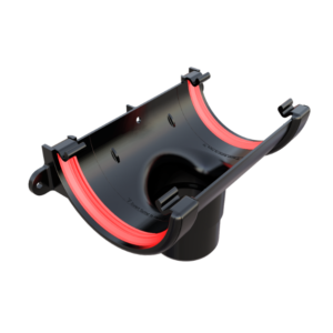 Product image of Freeflow 112mm Half Round Gutter Running Outlet Black