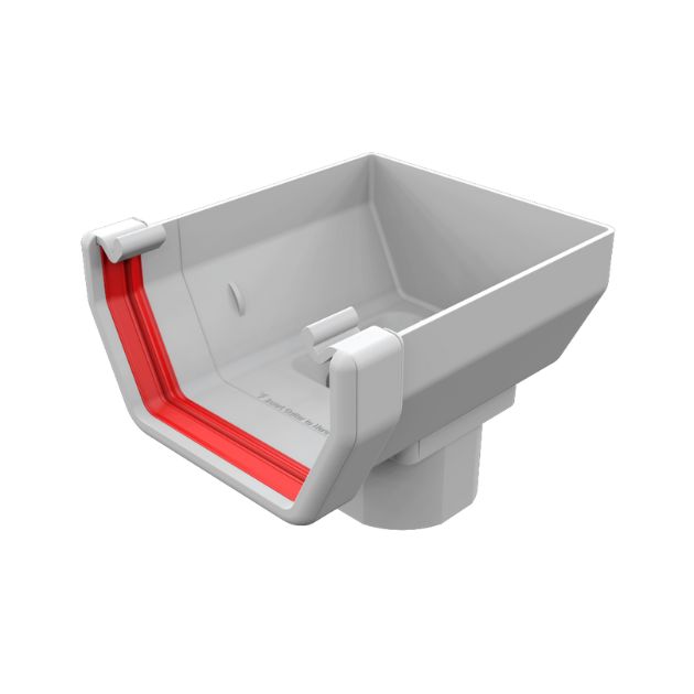 product picture of freefoam 114mm square stop end outlet white