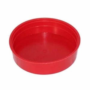 picture of a red end cap for use with land drainage pipe