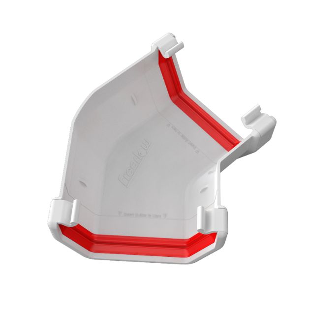 product image of freefoam 114mm square gutter angle 135 degree white