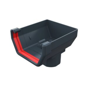 product image of freefoam 114mm square stop end outlet anthracite grey