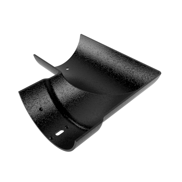 product image of cast aluminium plain half round external 90 degree angle