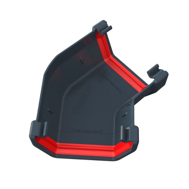 product image of freefoam 114mm square gutter angle 135 degree anthracite grey