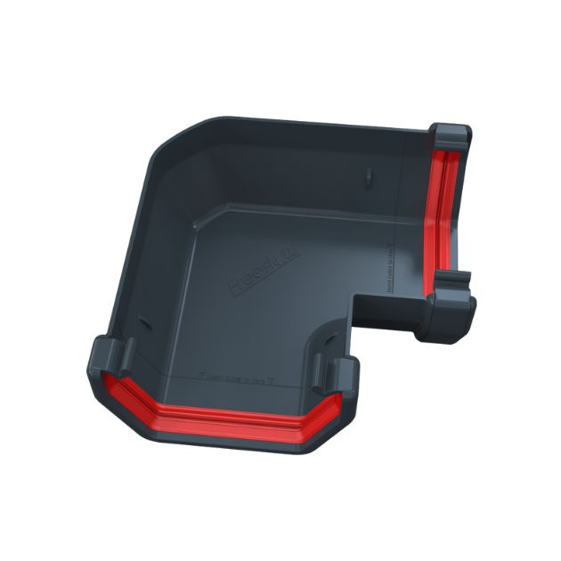product image of freefoam 114mm square gutter angle 90 degree anthracite grey